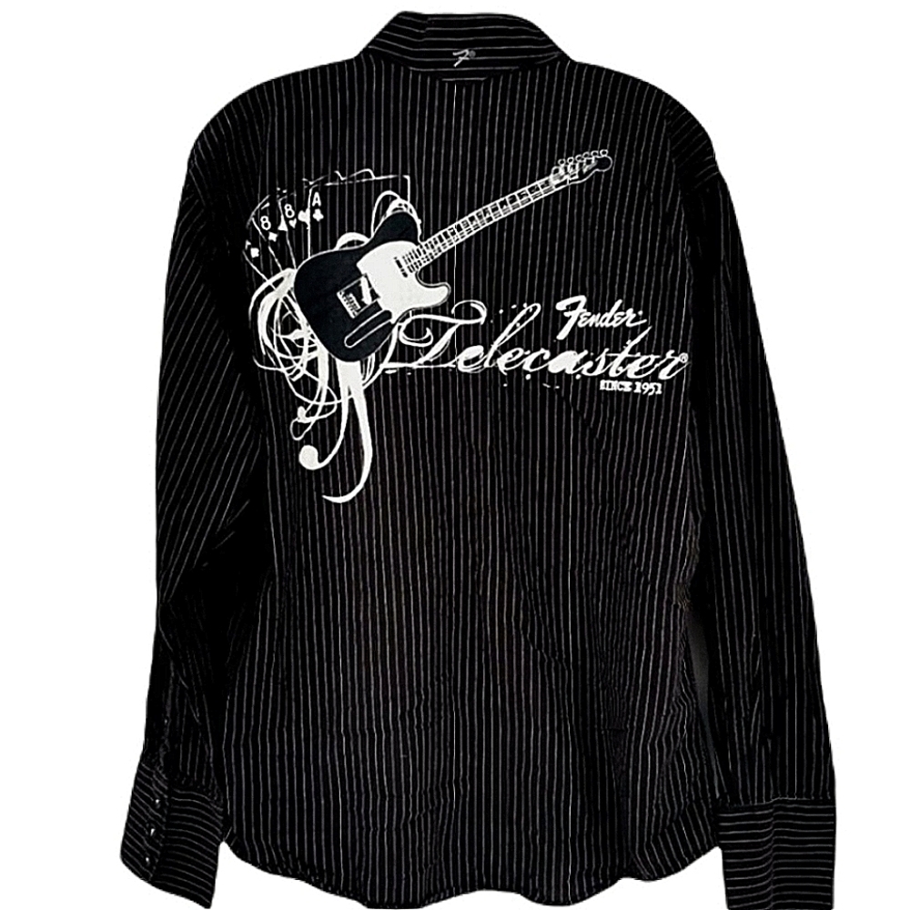 Fender Men's M Rock & Roll Striped Guitar Shirt